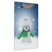 Weihnachtsschneemann SlipperyJoe grüner Schal m Klemmbrett (Rechts)