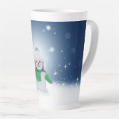 Weihnachtsschneemann SlipperyJoe grüner Schal m Milchtasse (Rechte Ecke)