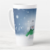 Weihnachtsschneemann SlipperyJoe grüner Schal m Milchtasse (Linke Ecke)