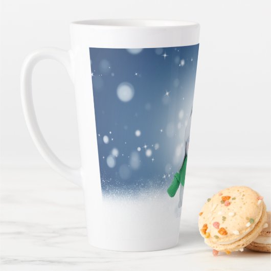 Weihnachtsschneemann SlipperyJoe grüner Schal m Milchtasse (Beispiel)