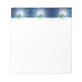 Weihnachtsschneemann SlipperyJoe grüner Schal m Notizblock (Vorderseite)