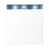 Weihnachtsschneemann SlipperyJoe grüner Schal m Notizblock (Vorderseite)