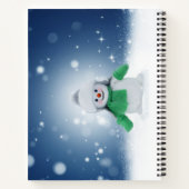 Weihnachtsschneemann SlipperyJoe grüner Schal m Notizblock (Rückseite)