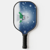 Weihnachtsschneemann SlipperyJoe grüner Schal m Pickleball Schläger (Rückseite)