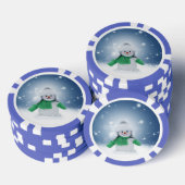 Weihnachtsschneemann SlipperyJoe grüner Schal m Pokerchips (Stapel)