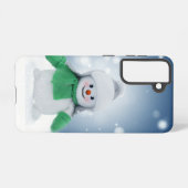 Weihnachtsschneemann SlipperyJoe grüner Schal m Samsung Galaxy Hülle (Rückseite (Horizontal))