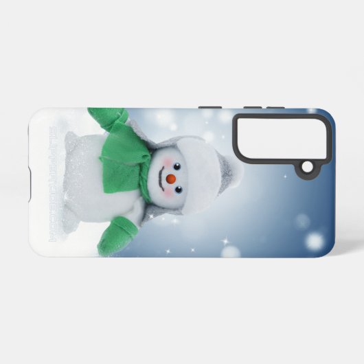 Weihnachtsschneemann SlipperyJoe grüner Schal m Samsung Galaxy Hülle (Rückseite (Horizontal))