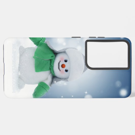 Weihnachtsschneemann SlipperyJoe grüner Schal m Samsung Galaxy Hülle (Rückseite (Horizontal))