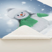 Weihnachtsschneemann SlipperyJoe grüner Schal m Sherpadecke (3/4)