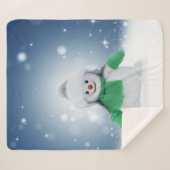 Weihnachtsschneemann SlipperyJoe grüner Schal m Sherpadecke (Vorderseite (Horizontal))