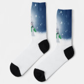 Weihnachtsschneemann SlipperyJoe grüner Schal m Socken (Linkes Detail)