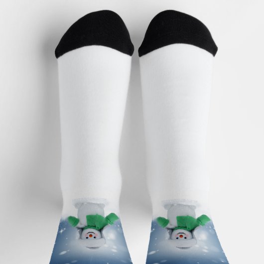 Weihnachtsschneemann SlipperyJoe grüner Schal m Socken (Oben)
