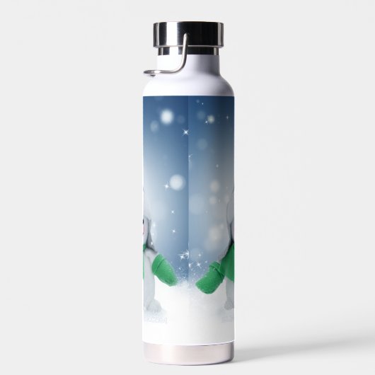 Weihnachtsschneemann SlipperyJoe grüner Schal m Trinkflasche (Rechts)