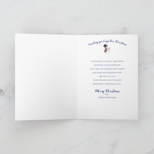 Weihnachtsschneemann Snow Globe, Grandson Karte (Innenseite)