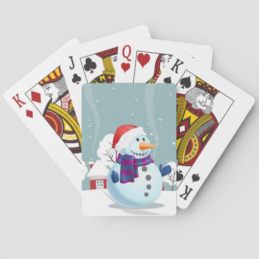 Weihnachtsschneemann Spielkarten (Rückseite)