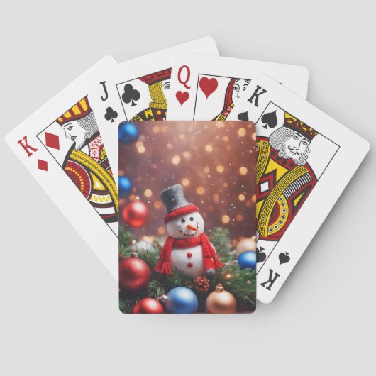 Weihnachtsschneemann Spielkarten (Rückseite)