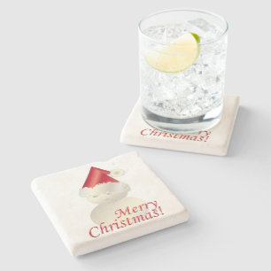 Weihnachtsschneemann Steinuntersetzer