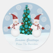 Weihnachtsschneemann Stickers (Vorderseite)