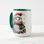 Weihnachtsschneemann Tasse (Vorderseite Links)