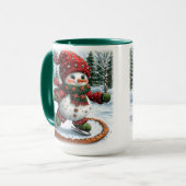Weihnachtsschneemann Tasse (Vorderseite Links)