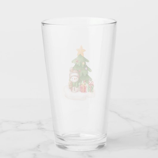 Weihnachtsschneemann trinken Glass Glas (Rückseite)