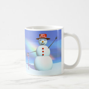 Weihnachtsschneemann und Candy Cane Kaffeetasse