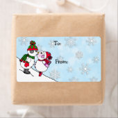 Weihnachtsschneemann und -frau Kiss To und From (Insitu)