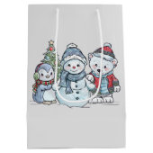 Weihnachtsschneemann und Freunde Mittlere Geschenktüte (Rückseite)