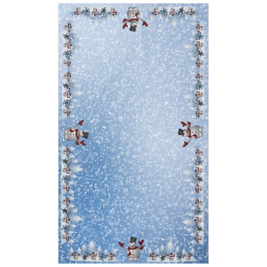 WeihnachtsSchneemann und -freunde Tischdecke (Vorderseite)