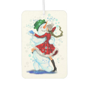 Weihnachtsschneemann und Girl Dancer Air Freshener Autolufterfrischer