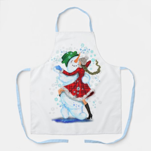 Weihnachtsschneemann und Girl Dancers Funny Apron Schürze (Vorderseite)