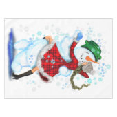 Weihnachtsschneemann und Girl Dancers - Tablecloth Tischdecke (Vorderseite (Horizontal))