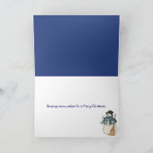 Weihnachtsschneemann und Hirsche Feiertagskarte (Innenseite)