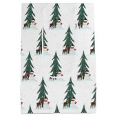 Weihnachtsschneemann und Hirsche Mittlere Geschenktüte (Rückseite)