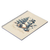 Weihnachtsschneemann und Hund Notizblock (Linke Seite)