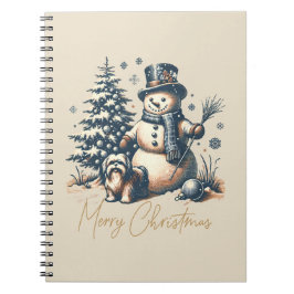 Weihnachtsschneemann und Hund Notizblock