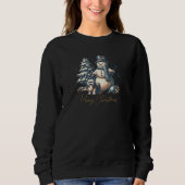 Weihnachtsschneemann und Hund Sweatshirt (Vorderseite)