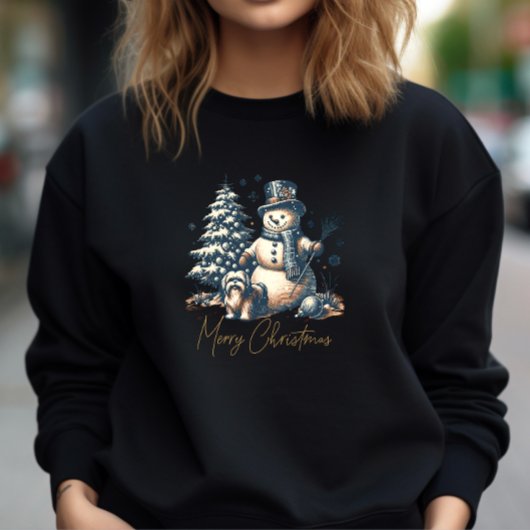 Weihnachtsschneemann und Hund Sweatshirt