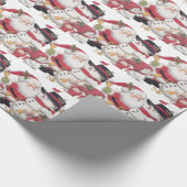 WeihnachtsSchneemann und Sankt und Kinder Geschenkpapier (Ecke)