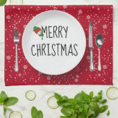 Weihnachtsschneemann und Schneeflocken Küchentüche Geschirrtuch (Gefaltet)