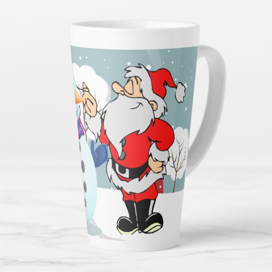 Weihnachtsschneemann und Weihnachtsmann Milchtasse (Rechte Ecke)