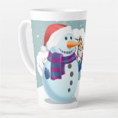 Weihnachtsschneemann und Weihnachtsmann Milchtasse (Linke Ecke)