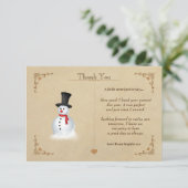 Weihnachtsschneemann Vielen Dank Note Card Dankeskarte (Stehend Vorderseite)