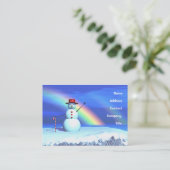 WeihnachtsSchneemann Visitenkarte (Stehend Vorderseite)
