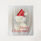 Weihnachtsschneemann Wandteppich (Vorderseite)