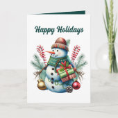 Weihnachtsschneemann Watercolor fügt Text hinzu Karte (Vorderseite)