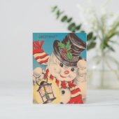 Weihnachtsschneemann Weihnachten Weihnachtspostkar (Stehend Vorderseite)