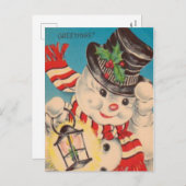 Weihnachtsschneemann Weihnachten Weihnachtspostkar (Vorne/Hinten)