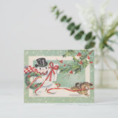 Weihnachtsschneemann Weihnachten Weihnachtspostkar (Stehend Vorderseite)