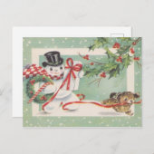 Weihnachtsschneemann Weihnachten Weihnachtspostkar (Vorne/Hinten)